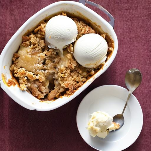 Apple Crisp with ice cream